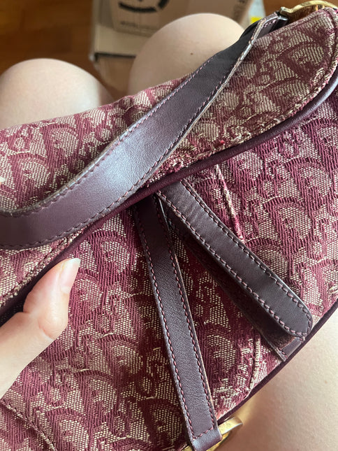 Sold Dior Saddle Vintage Red Burgundy Oblique