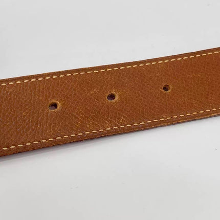 Hermès Constance H Belt Red and Gold Clemence Leather Size 70