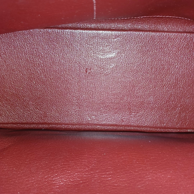 Hermes Kelly 32 Retourne Rouge H Burgundy Clemence Leather Double Ring Gold HW 2004