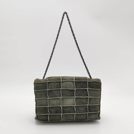 Sold Chanel 2.55 Flap Bag Vintage Chocolate Bar 1997 Medium Suede Green