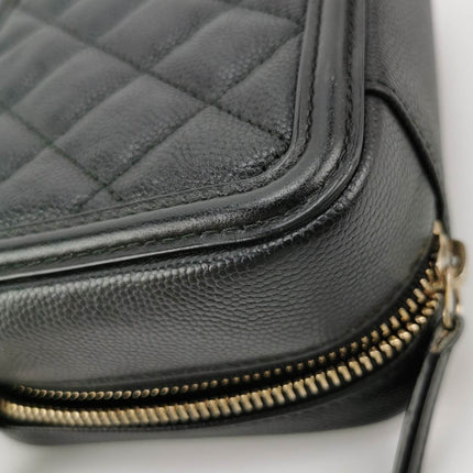 Sold Chanel Filigree Mini Vanity Case 2018 Black Caviar Leather Bag