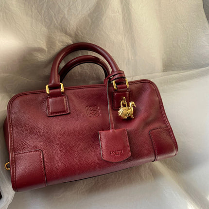 Loewe Amazona 28 in Red Leather Dragon Special Edition-Luxbags