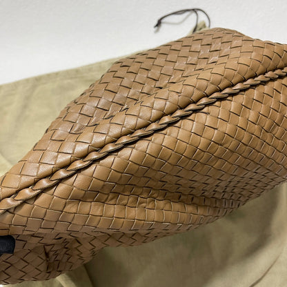 Sold Bottega Veneta Belly Hobo Intrecciato Lambskin Leather Camel Beige Large 50cm