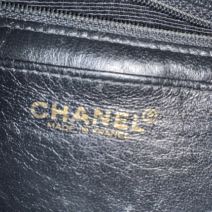 Chanel So Black Caviar Shoulder Bag Front Buckle Adjustable Strap