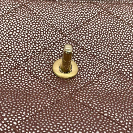 Chanel Vintage Medium Iridescent Brown Caviar Leather Shoulder Bag Gold Hardware