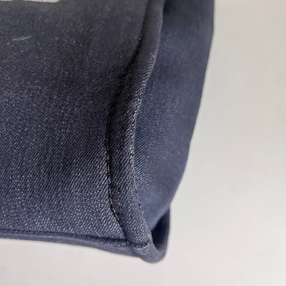 Chanel Deauville Tote 2016 Medium Navy Denim Top Handle Shoulder Bag
