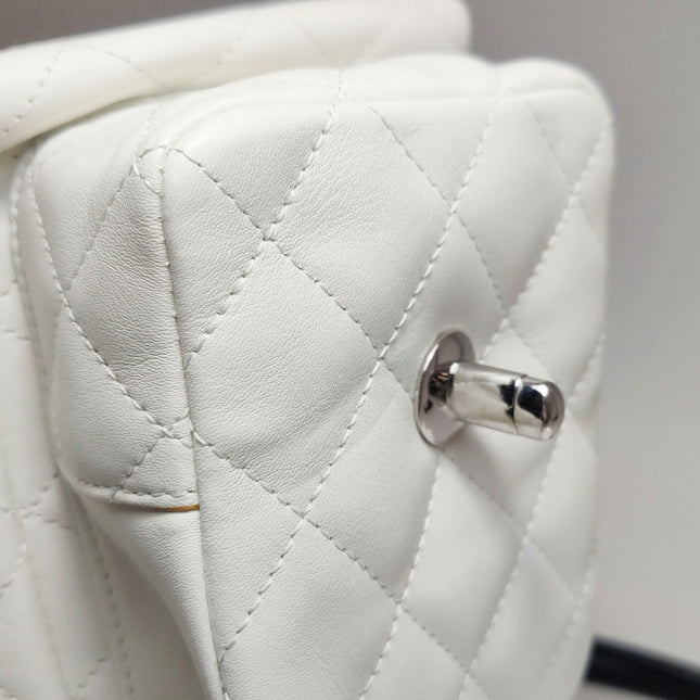 Chanel Cambon Multi-pocket Ligne Reporter Bag Large White Calfskin Leather