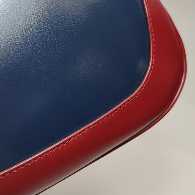 Gucci Jackie 1961 Small Navy and Burgundy Leather Crossbody Bag