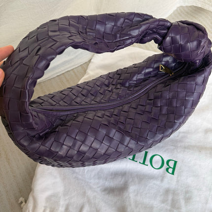 Bottega Veneta Jodie Small Purple Intrecciato Leather Gold Hardware
