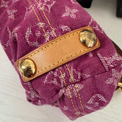 Louis Vuitton Monogram Pink Denim Baggy PM Shoulder Bag