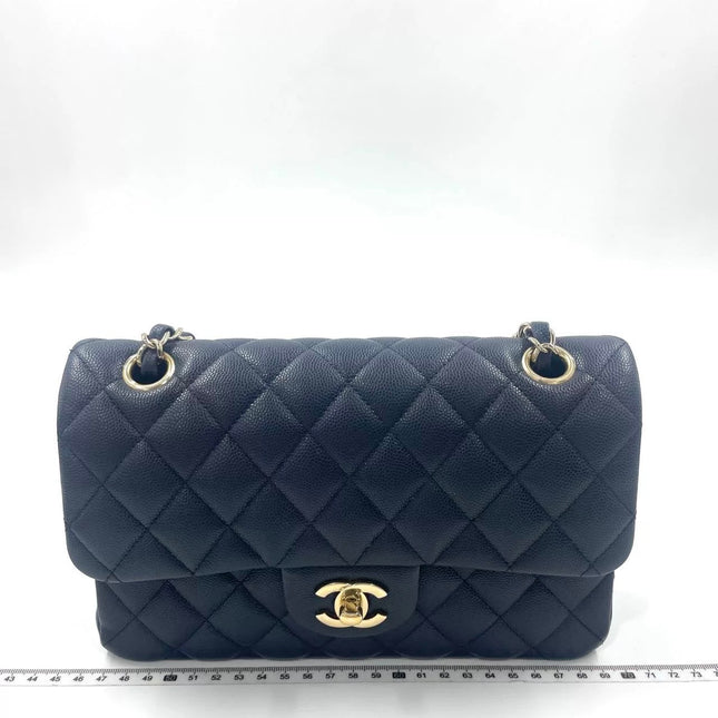 Chanel Classic Flap Small Navy Caviar Leather Gold Hardware, 2021