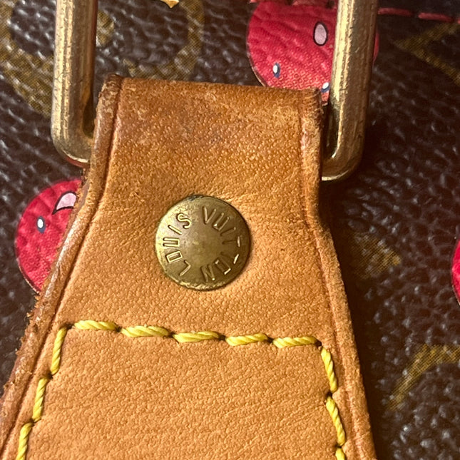 RARE Louis Vuitton x Takashi Murakami Speedy 25 Vintage Cherry on Monogram Handbag