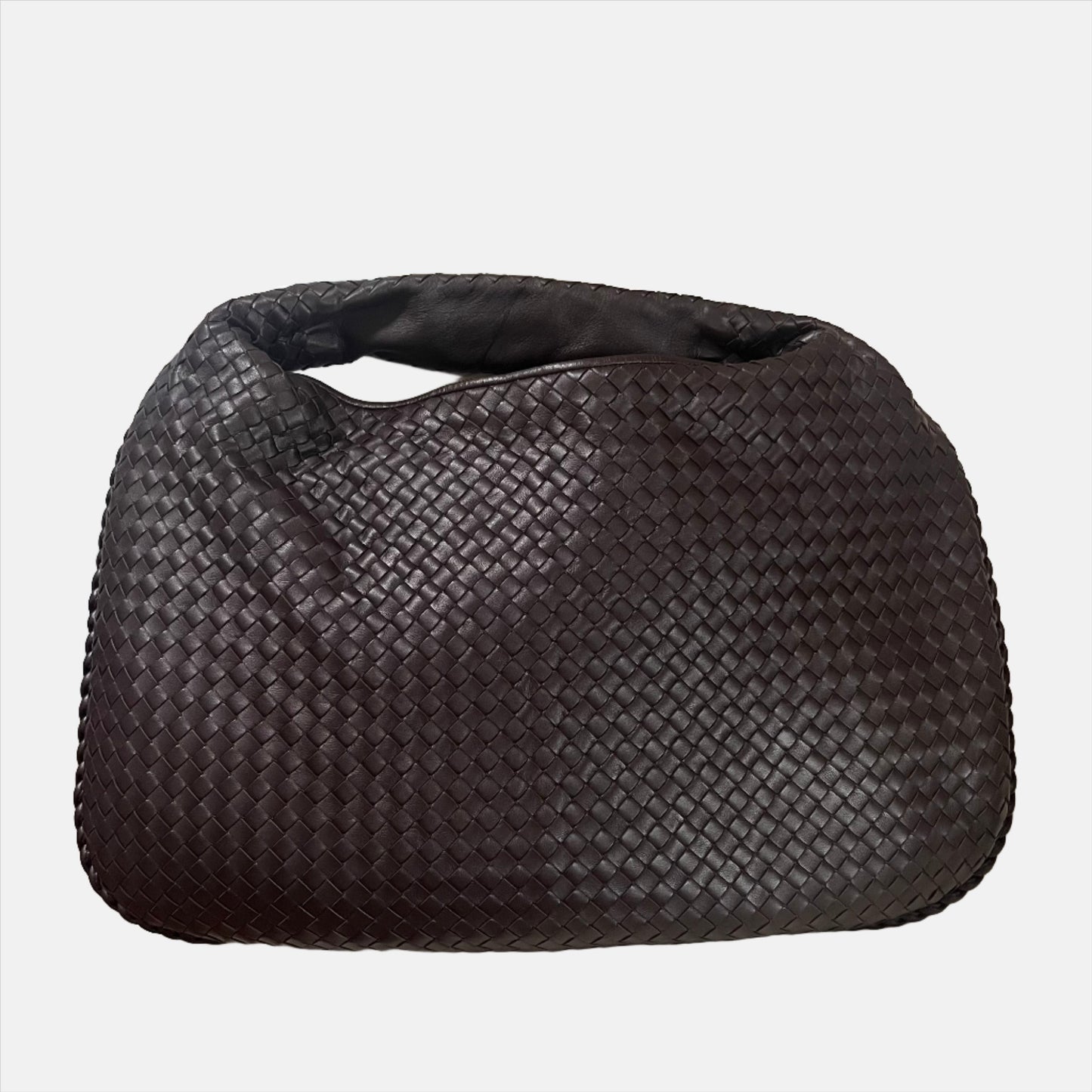 Bottega Veneta Hobo Bag Large Chocolate Brown Lambskin leather 53cm Woven Handle-Luxbags