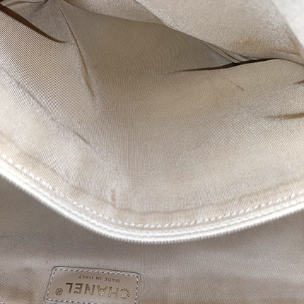 Chanel Cerf Executive Medium Beige Leather Handbag with Strap 35cm