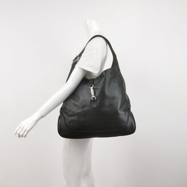 Gucci Jackie 1961 Large Black Calfskin Leather With Long Strap