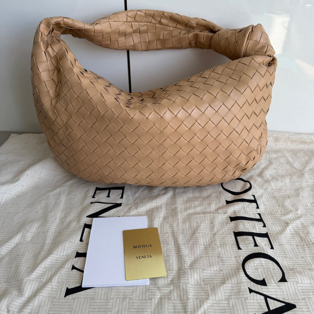 Bottega Veneta Jodie Small Lambskin Leather Beige Oats 36cm