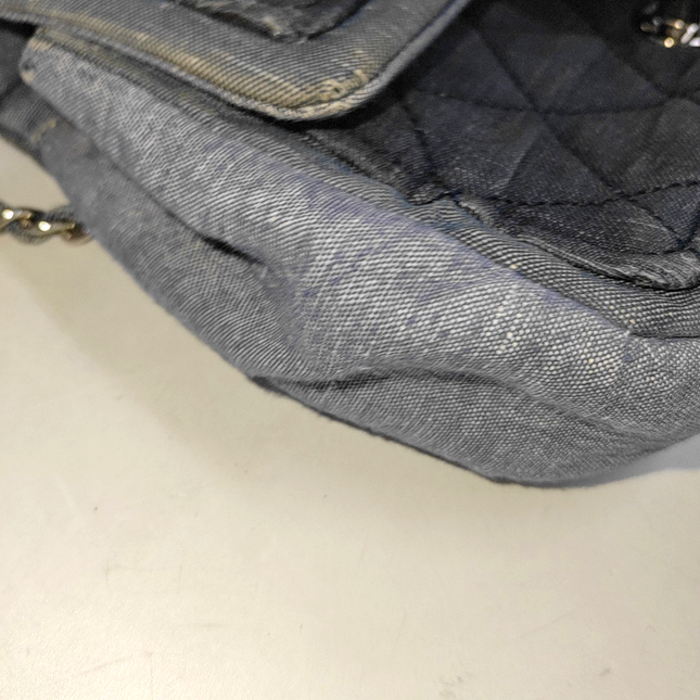 Chanel Classic Flap Mini Denim Blue Silver Hardware 2014-15