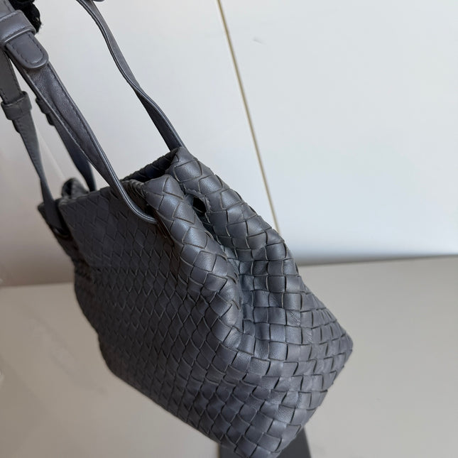Sold Bottega Veneta Garda Bag Small Grey Intrecciato Leather 25cm