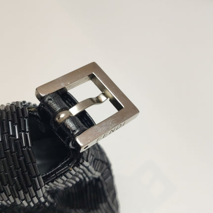 Fendi Baguette Black Glittering Waterfall Beads Shoulder Bag