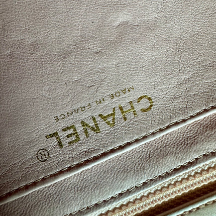 Chanel Classic Flap Medium Happy Stitch Pink Leather with Contrast White Trim
