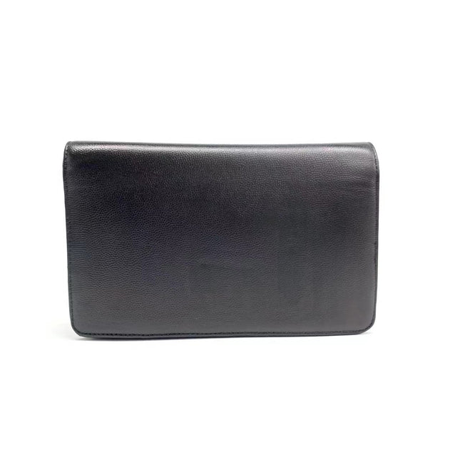 Sold Chanel Wallet On Chains WOC Black Caviar Leather Silver Chains