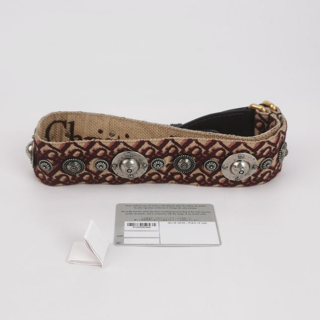 Dior Saddle Medium Burgundy Oblique Monogram Canvas with Strap