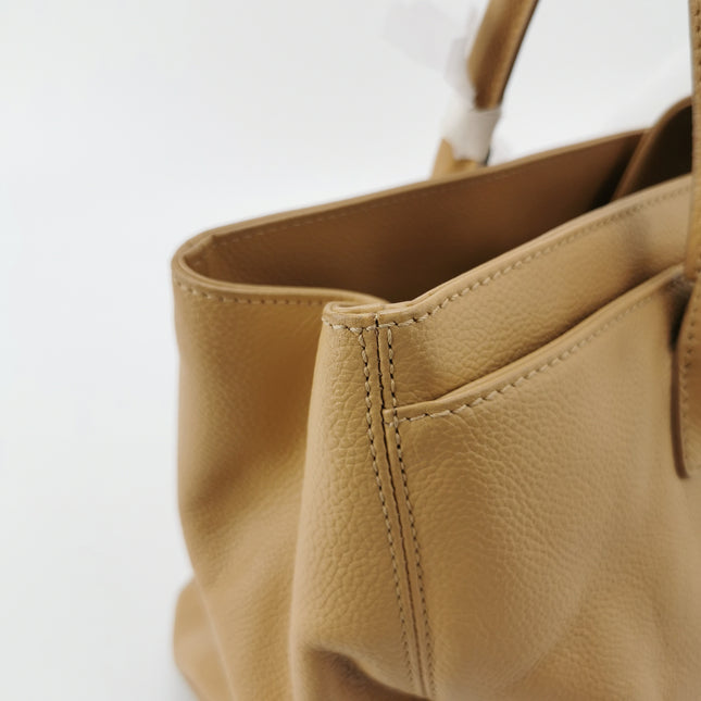 Chanel Cerf Executive Medium Beige Leather Handbag 35cm