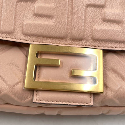 Fendi Baguette Lambskin Leather Crossbody Bag Medium Pink