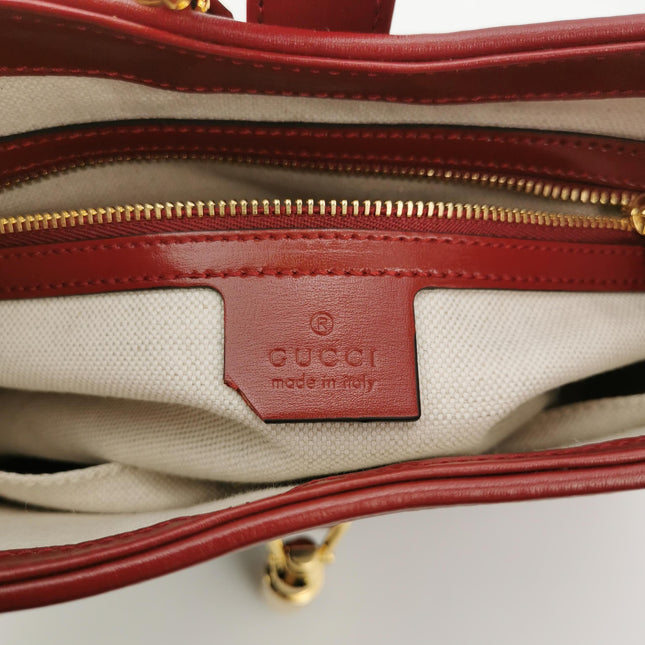 Gucci Jackie 1961 Small Navy and Burgundy Leather Crossbody Bag