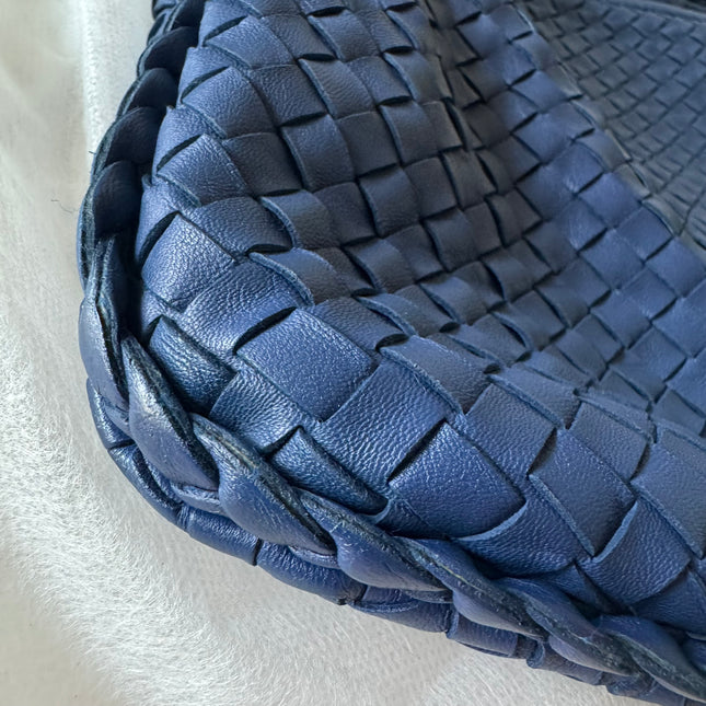 Bottega Veneta Veneta Hobo Large Navy Intrecciato Leather Bag 48cm