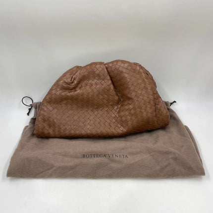 Bottega Veneta Pouch Large Intrecciato Milk Chocolate Brown Calfskin Leather