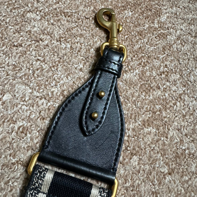 Sold Dior Saddle Strap black canvas with Dior Logo