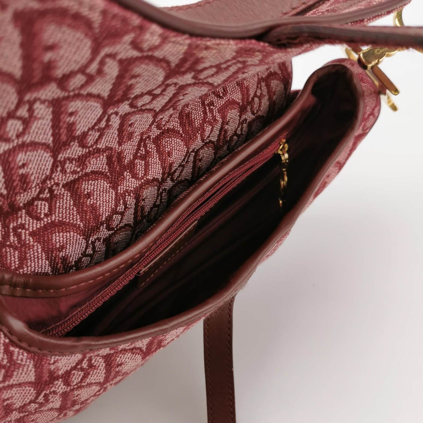 Dior Saddle Vintage Red Burgundy Oblique Shoulder bag