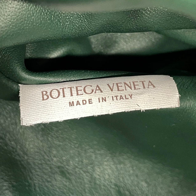 Bottega Veneta Pouch Large Intrecciato Dark Green Calfskin Leather Clutch