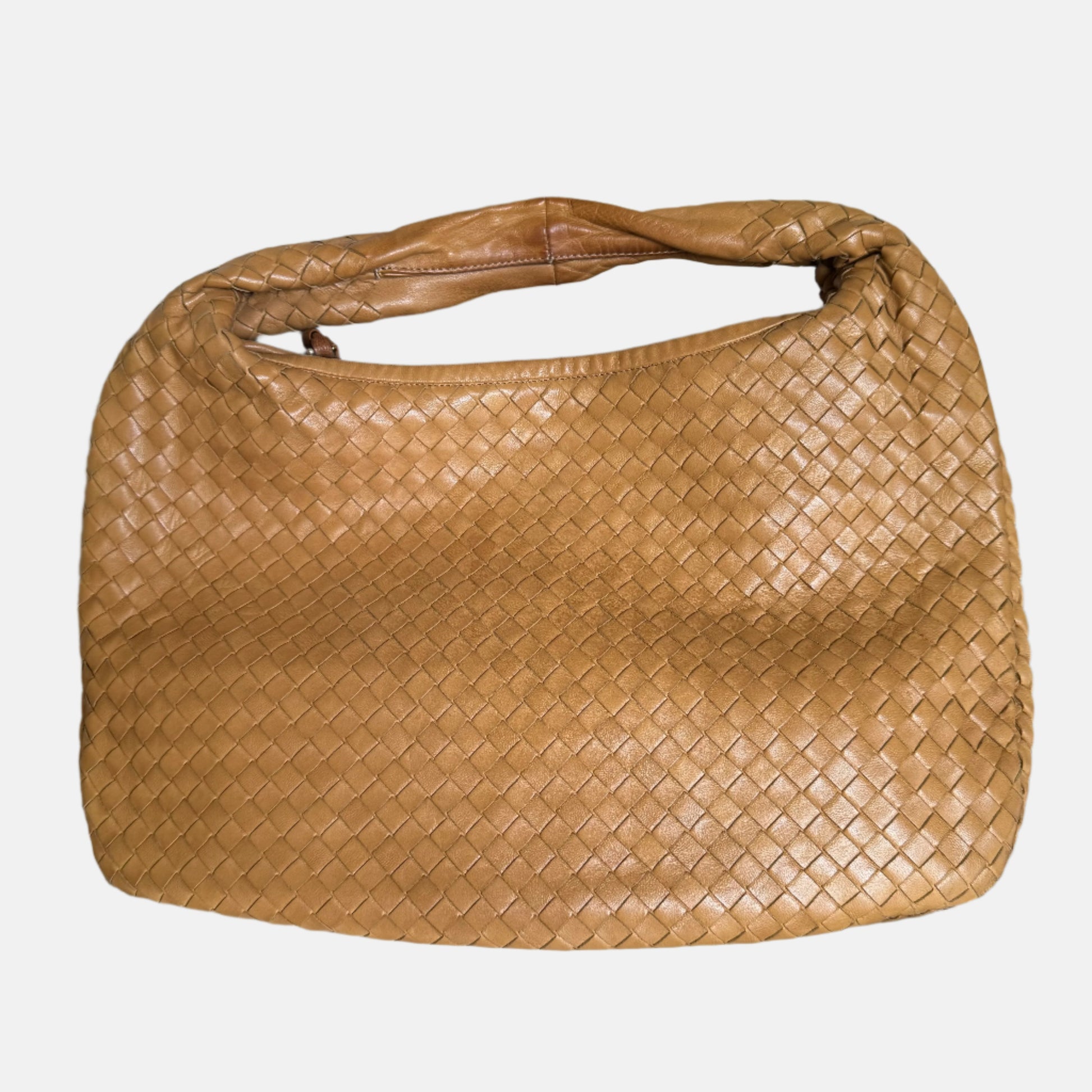 Bottega Veneta Veneta Hobo Camel Lambskin Leather 40cm-Luxbags