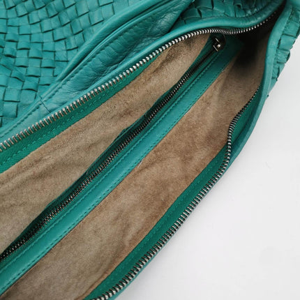 Sold Bottega Veneta Belly Hobo Intrecciato Green Nappa Leather Large