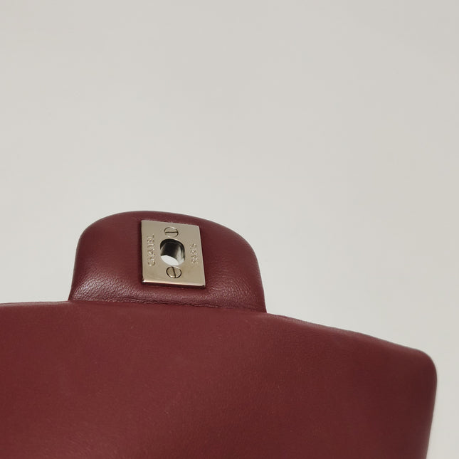 Chanel Classic Flap Rectangular Mini Burgundy Lambskin Silver HW, 2019
