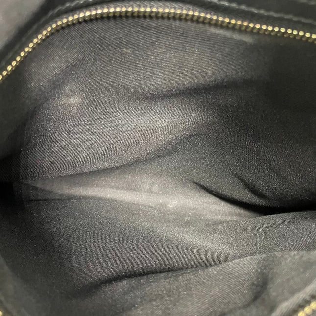 Gucci Jackie Vintage Large Black Suede Leather Ringlets Decoration