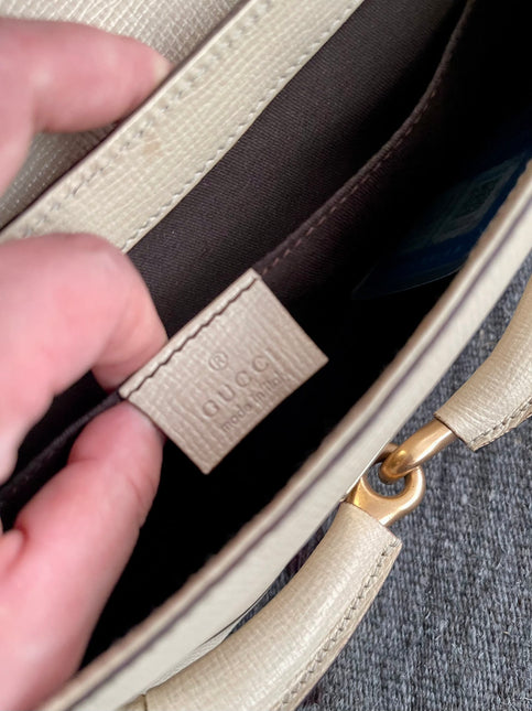 Sold Gucci Horsebit 1955 Large White Leather Shoulder Bag