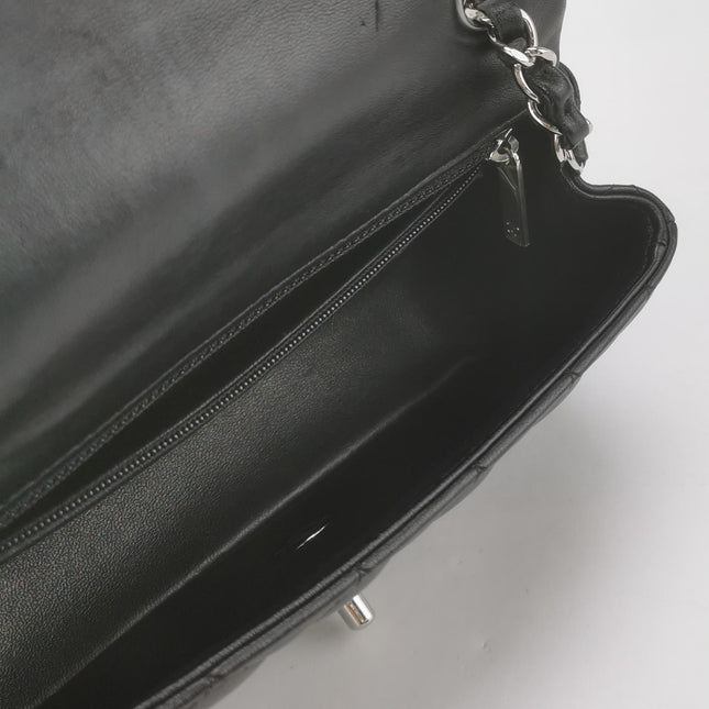 Chanel Classic Flap Mini Black Lambskin Silver Hardware