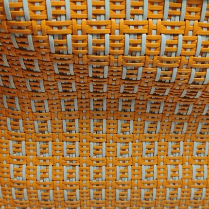 Fendi Peekaboo ISeeU Sellier Orange / White Interlace Leather Medium Top Handle Bag