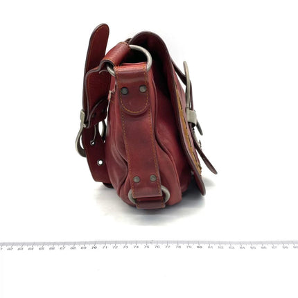Dior Vintage Gaucho Large Red Leather Crossbody Bag