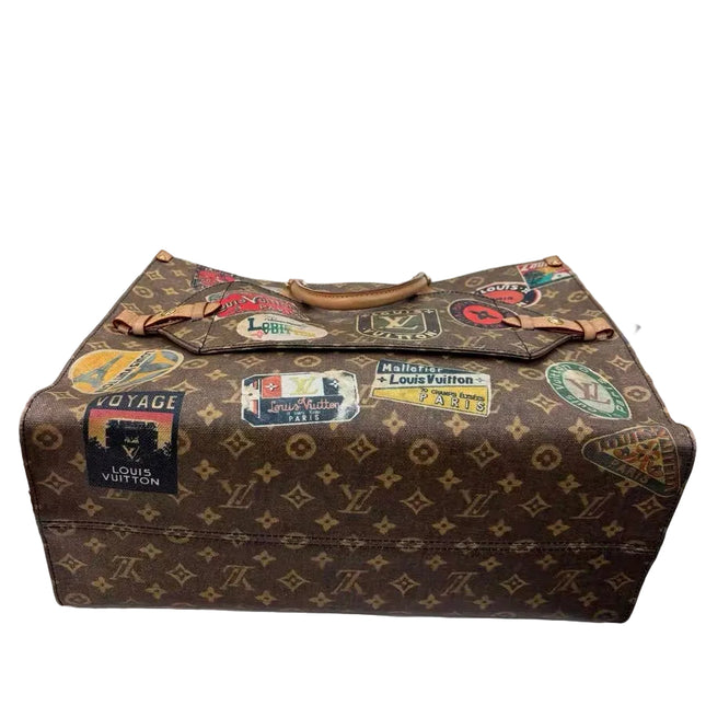 Sac cabas Louis Vuitton OnTheGo Large Hotel Labels Monogram Marron