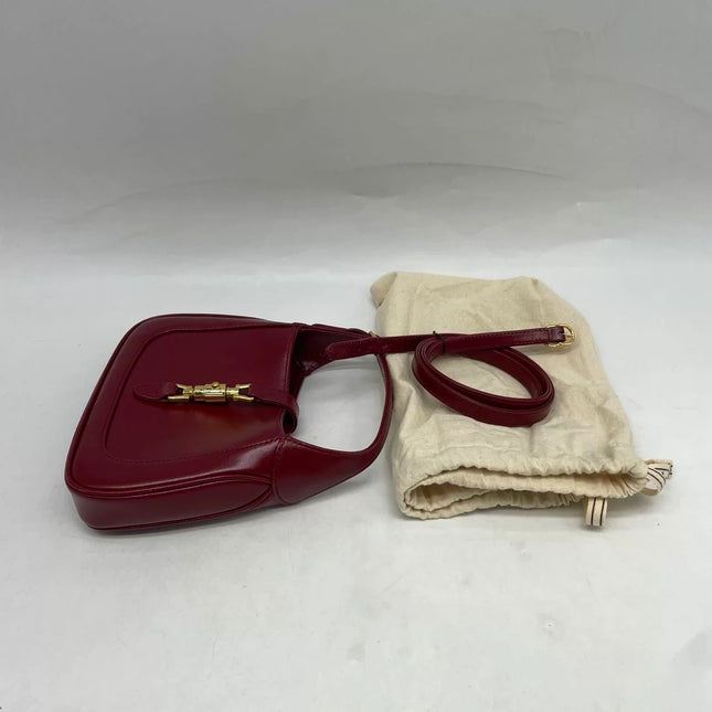 Gucci Jackie 1961 Mini Red Burgundy Leather Bag