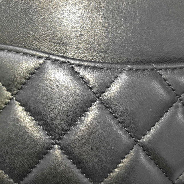 Sold Chanel Classic Flap Maxi Black Lambskin Leather Double Flap with Gold Hardware, 2014-2015