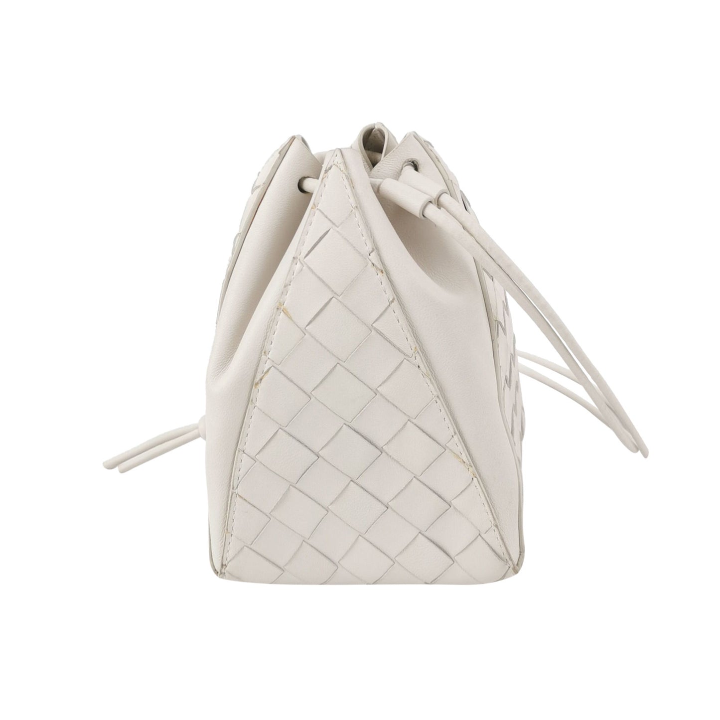 Bottega Veneta White Intrecciato The Mini Knot Shoulder Bag-Luxbags