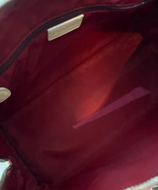 Dior No. 1 Rasta Trotter Bowling Bag Red Oblique Canvas White Patent Leather