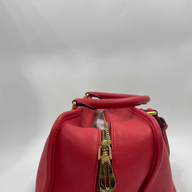 Loewe Amazona 36 Medium Red Leather Snail Lock Gold-tone Hardware
