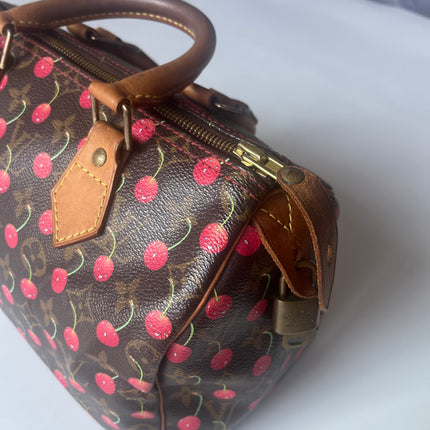 Sac bandoulière Louis Vuitton x Takashi Murakami Speedy 25 Cerises en Monogram