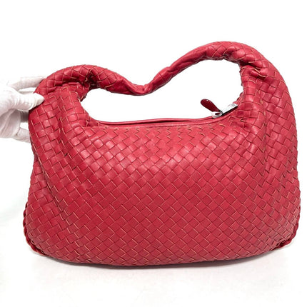 Sold Bottega Veneta Intrecciato Hobo Bag Medium Burgundy Lambskin leather